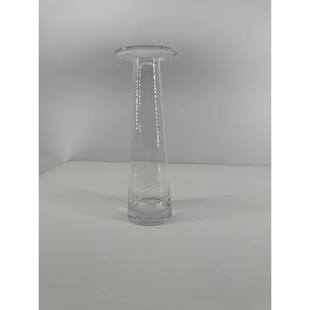 Modern Clear Glass Wine Decanter Carafe Flared Rim Barware Minimalist 10